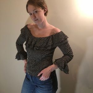 VINTAGE OFF THE SHOULDER TOP